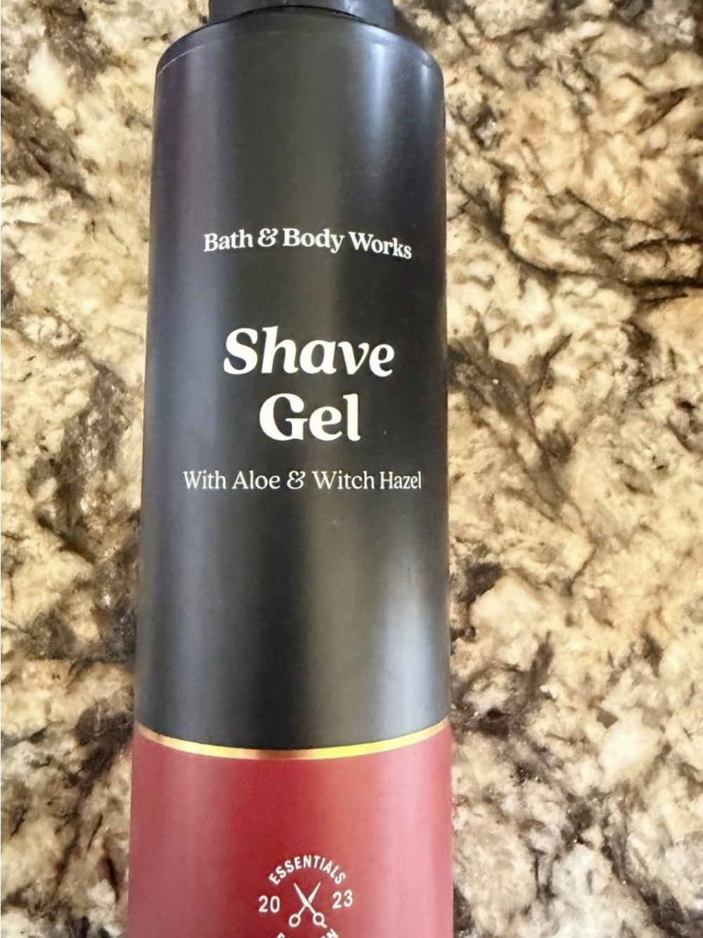 Bath & Body Works Black and Burgundy Shave Gel with Gold Accent